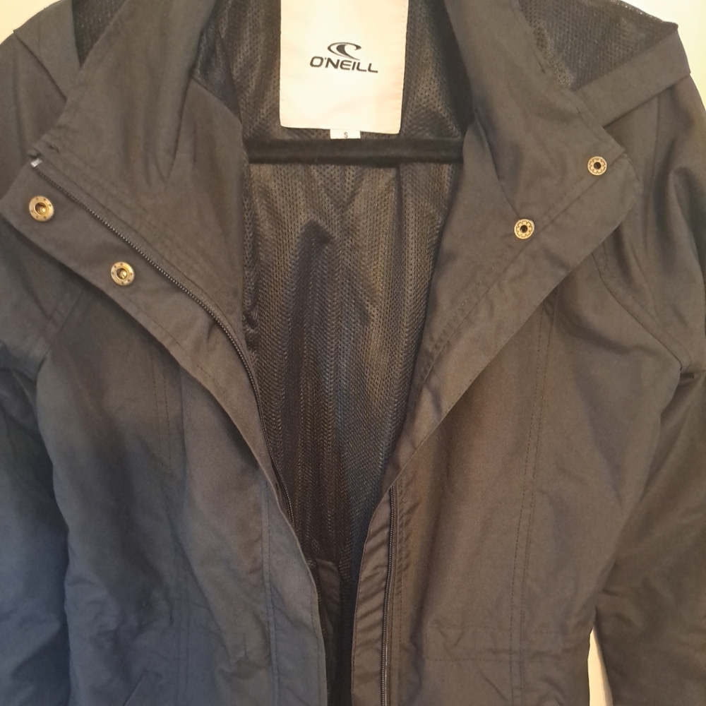 O’Neill  Womens  Gayle Hooded Rain Jacket Sz S Black